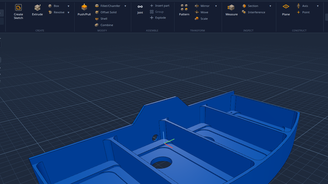 The Marsam 3D workspace, tools across the top and history along the bottom