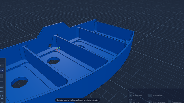 A STEP part open in Marsam 3D with its measurements listed