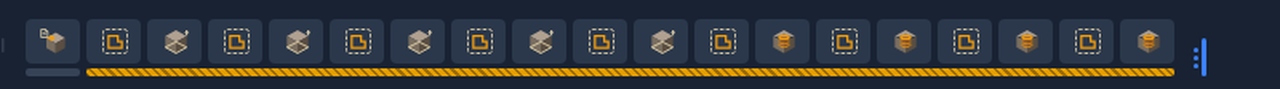 The feature timeline showing the recovered steps as chips